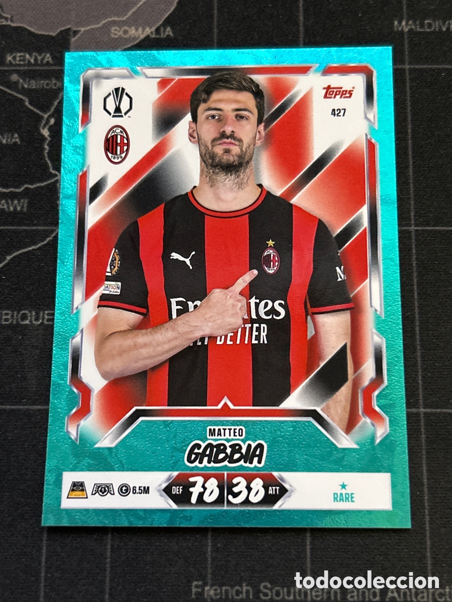 Figurine di Calcio: 427 MATTEO GABBIA (MILAN) RARE PARALELA AZUL CHAMPIONS LEAGUE TOPPS MATCH ATTAX 2026 2027 26 27