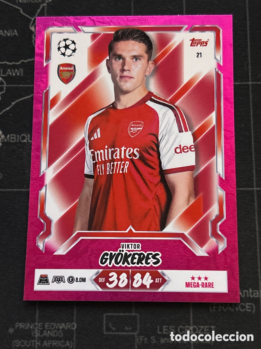 Figurine di Calcio: 21 VIKTOR GYOKERES (ARSENAL) MEGA RARE PARALELA CHAMPIONS LEAGUE TOPPS MATCH ATTAX 2026 2027 26 27