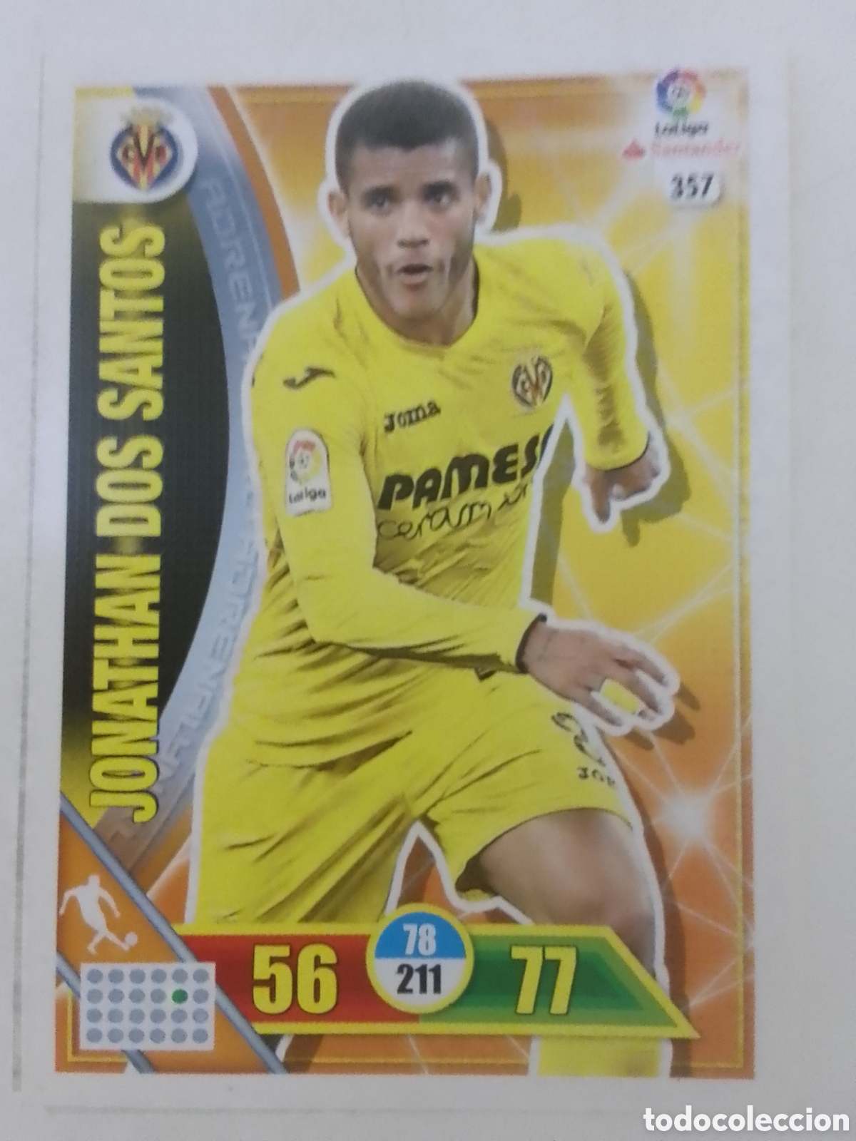 Cromos de f&uacute;tbol: Adrenalyn XL 2016-17 n&deg; 357 Jonathan Dos Santos &bull; Villarreal.