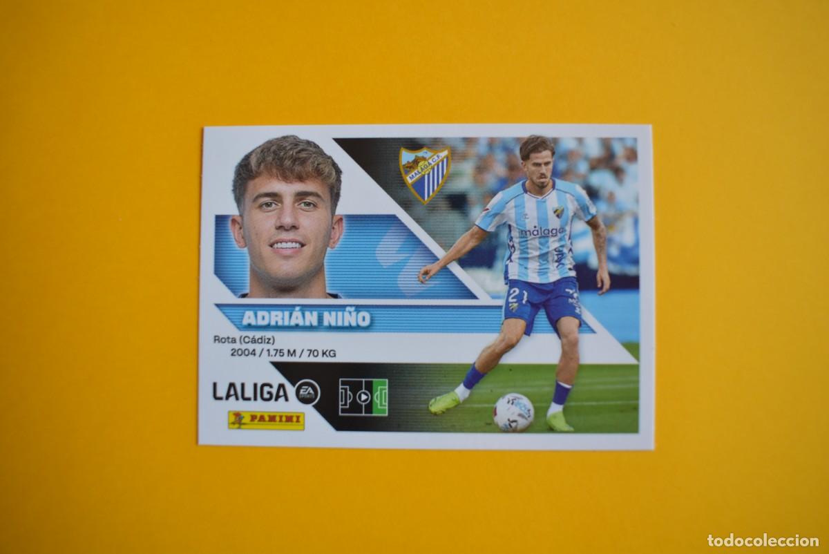 Fu&szlig;ball-Sticker: Cromo Liga 2026 2027. 26 27. Adri&aacute;n Ni&ntilde;o. M&aacute;laga. N. &ordm; 18. Colecciones ESTE. Panini