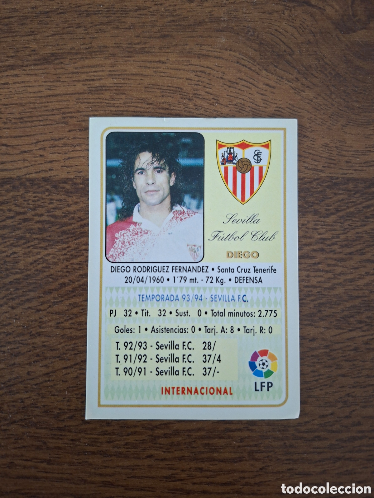 Cartes &agrave; collectionner de Football: DIEGO N&deg; 162 SEVILLA MILANO SPORT COLECCI&Oacute;N OFICIAL CROMOS 1995 NUEVO NUNCA PEGADO SEVILLA F.C