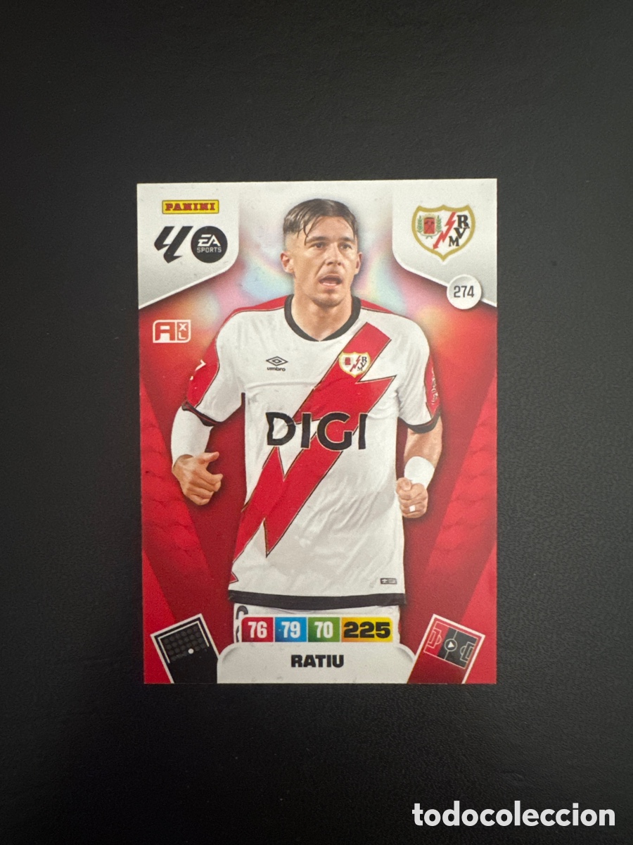 Cromos de f&uacute;tbol: RATIU RAYO VALLECANO NUMERO 274 ADRENALYN 2025 2026