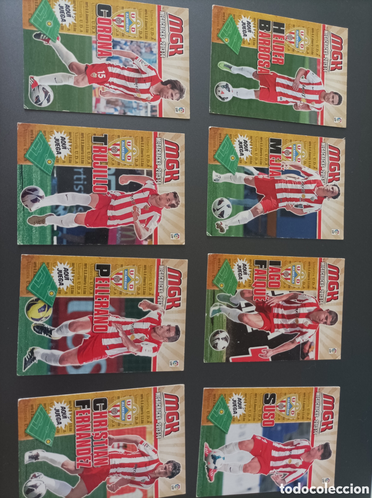 Figurine di Calcio: 8 cromos del ud Almer&iacute;a de la temporada 2013,14 de la serie mega crack