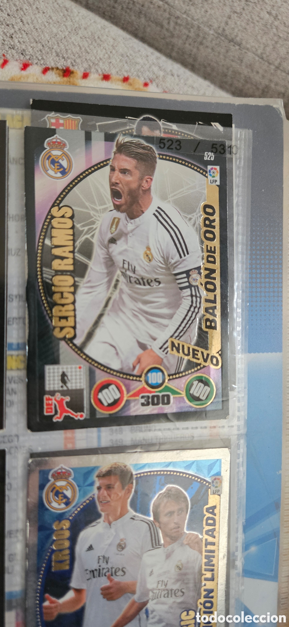 Cromos de f&uacute;tbol: Sergio Ramos, n&uacute;mero 525, equipo Real Madrid, adrenalyn 2014 2015 14 15 trading card [1, 2, 3]
