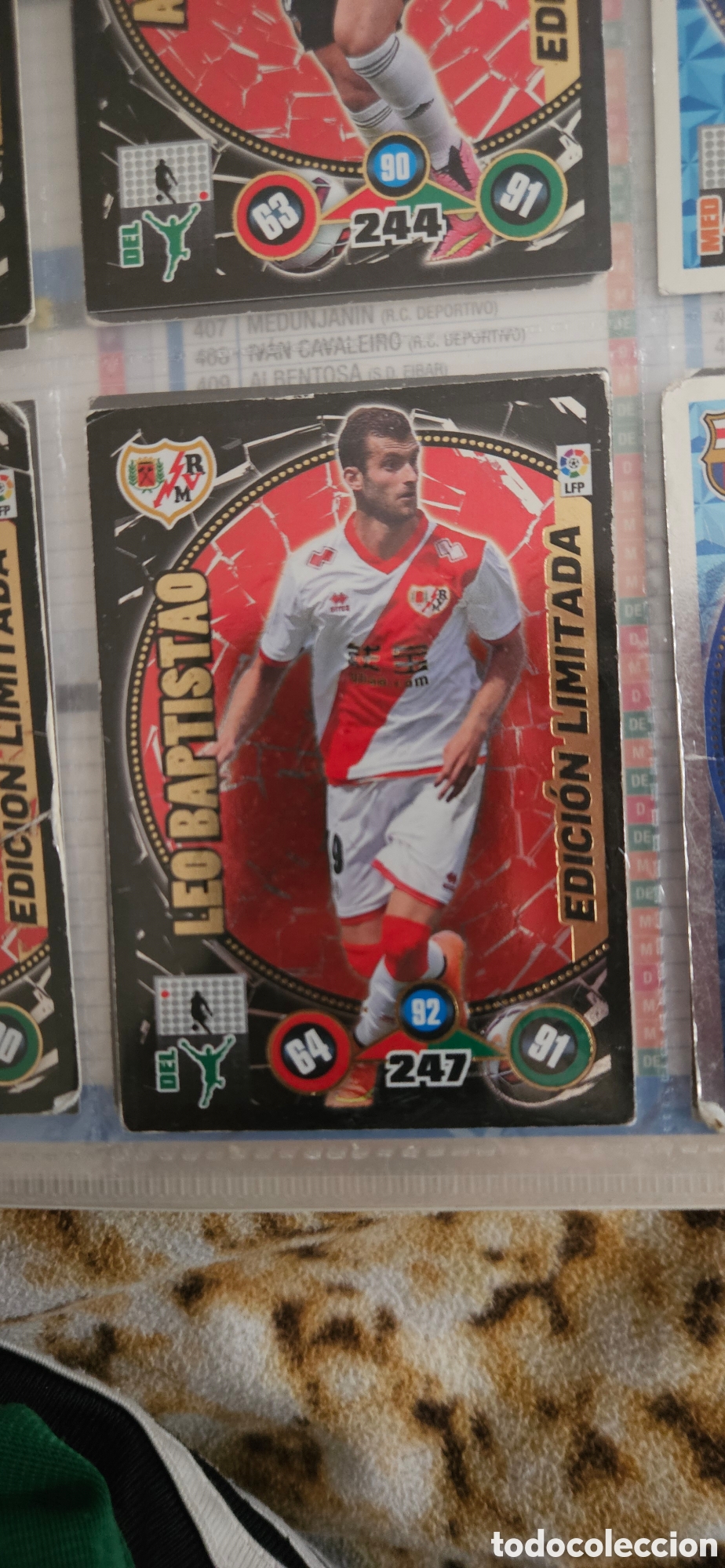 Cromos de f&uacute;tbol: L&eacute;o Baptist&atilde;o, Edici&oacute;n Limitada, equipo Rayo Vallecano, adrenalyn 2014 2015 14 15 trading card