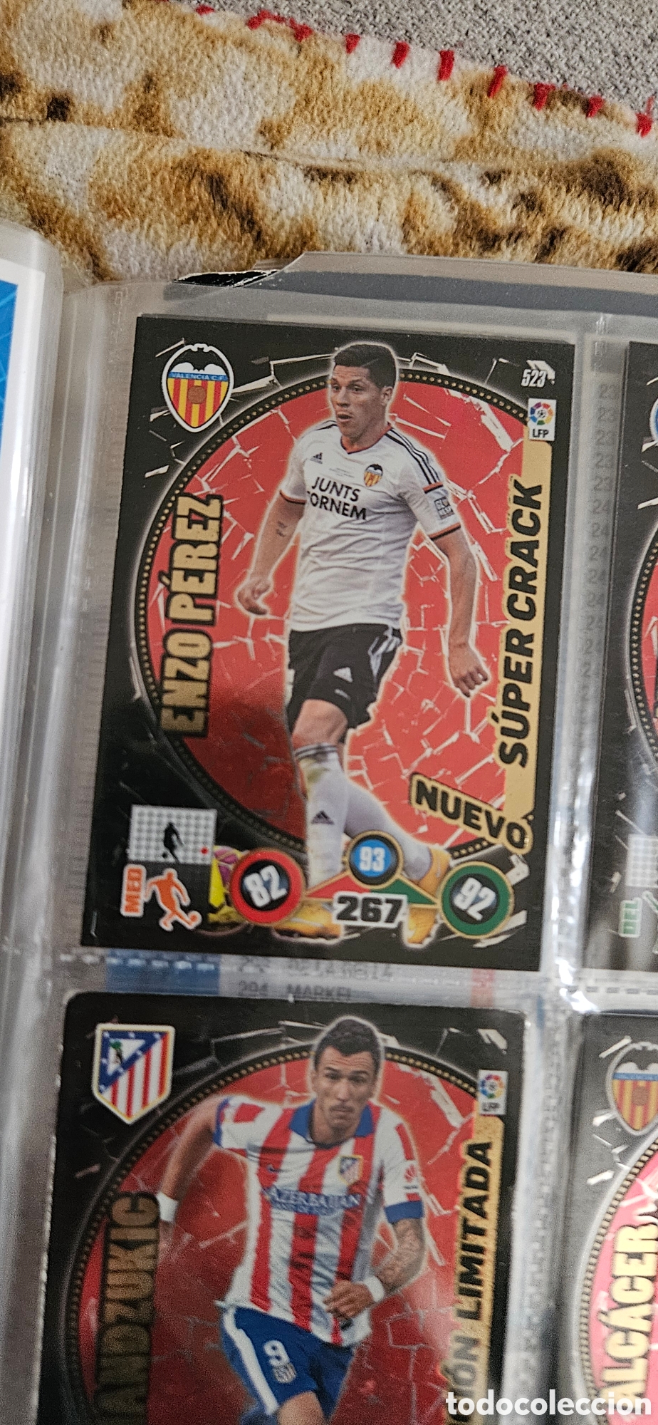 Fu&szlig;ball-Sticker: Enzo P&eacute;rez, n&uacute;mero 523, equipo Valencia C.F., adrenalyn 2014 2015 14 15 trading card