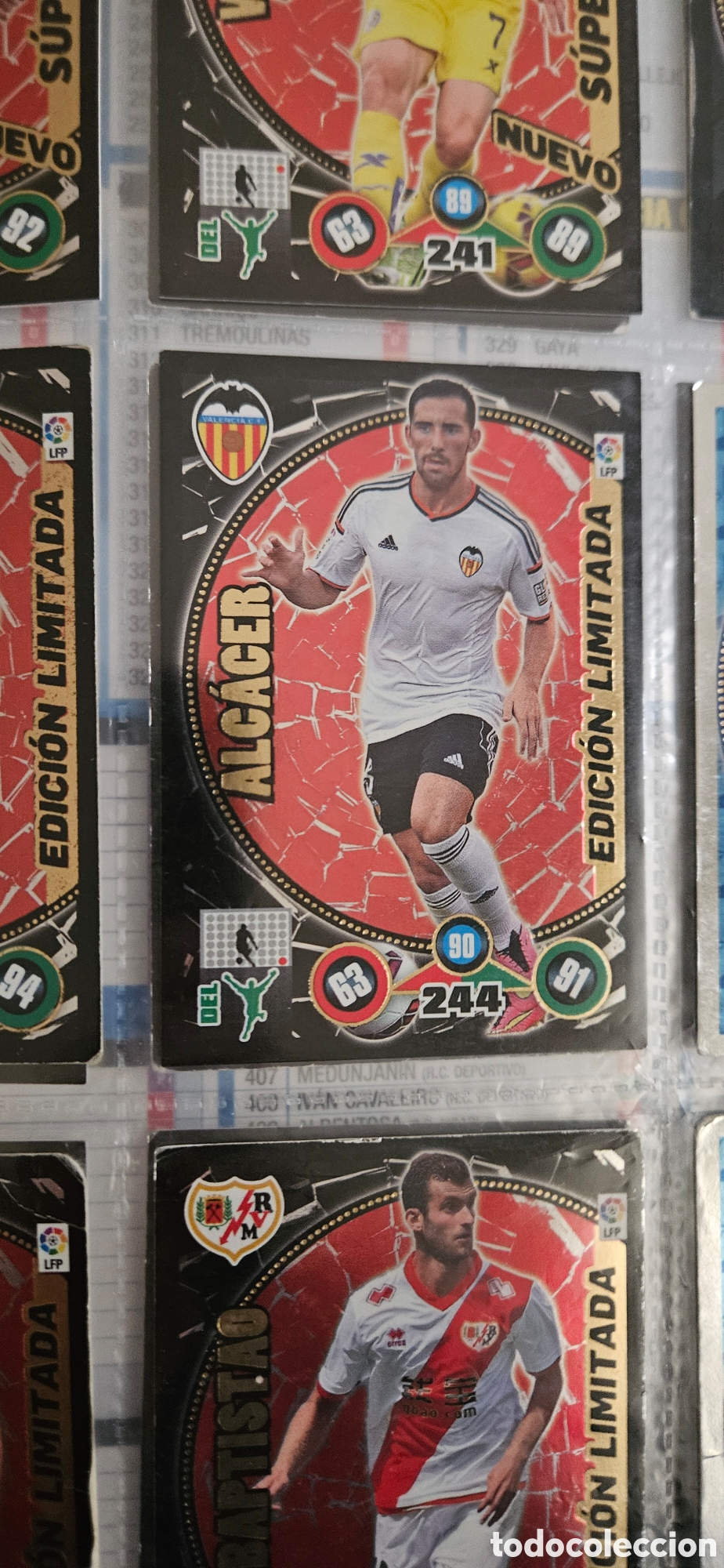 Fu&szlig;ball-Sticker: Paco Alc&aacute;cer, Edici&oacute;n Limitada, equipo Valencia C.F., adrenalyn 2014 2015 14 15 trading card