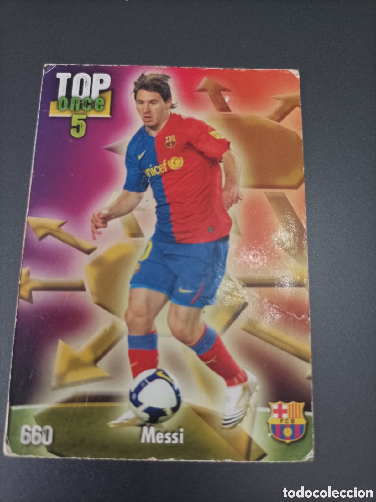 Cartes &agrave; collectionner de Football: Cromo de Messi liga 2009top once