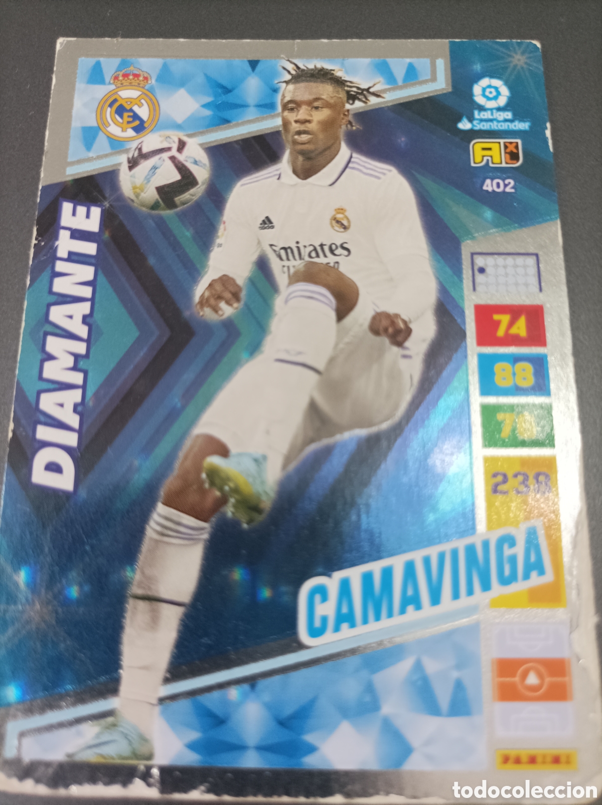 Cartes &agrave; collectionner de Football: Cromo de Adrenalyn camavinga de la liga 2022,23 camavinga de diamante