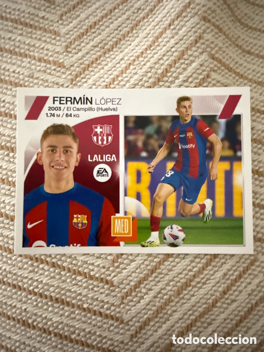 Fu&szlig;ball-Sticker: FERMIN LOPEZ 18 BIS / 2 COLOCA DEL ROOKIE FC BARCELONA LIGA ESTE PANINI TEMPORADA 2023 / 2024