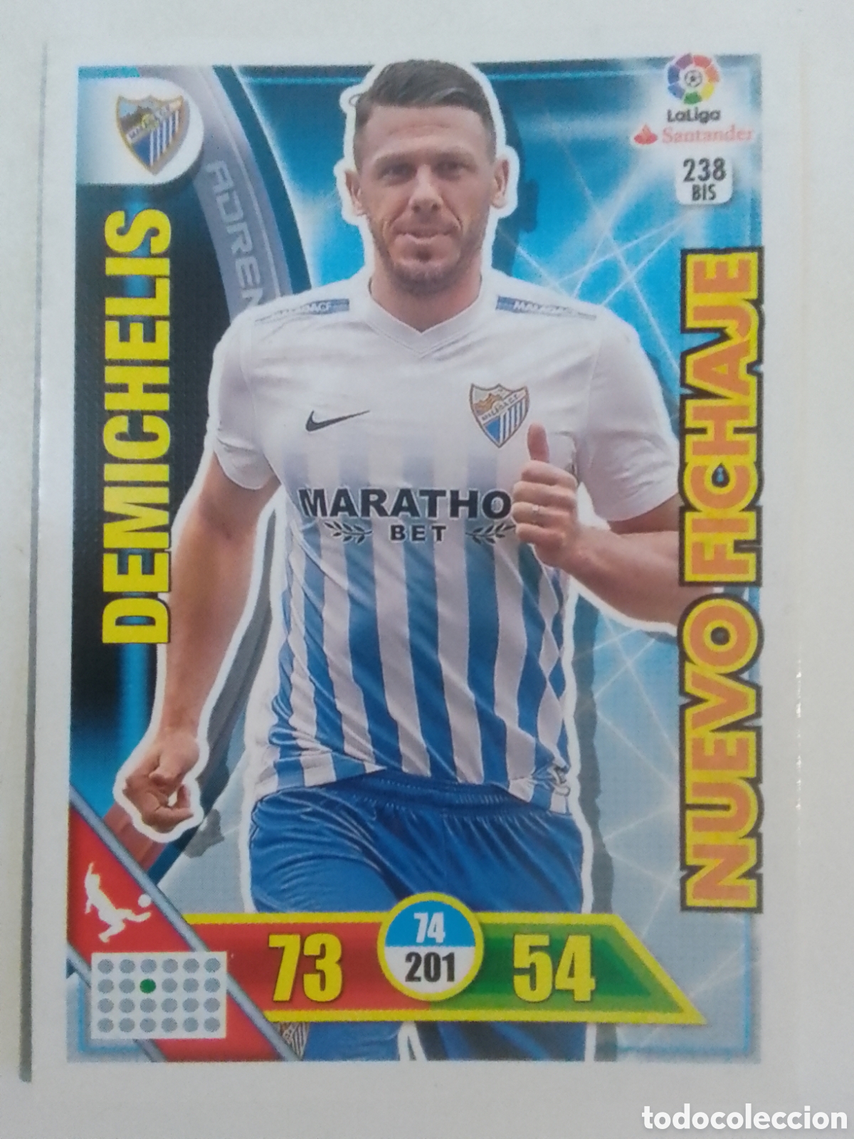 Fu&szlig;ball-Sticker: Adrenalyn XL 2016-17 n&deg; 238 BIS Demichelis &bull; M&aacute;laga. NUEVO FICHAJE.