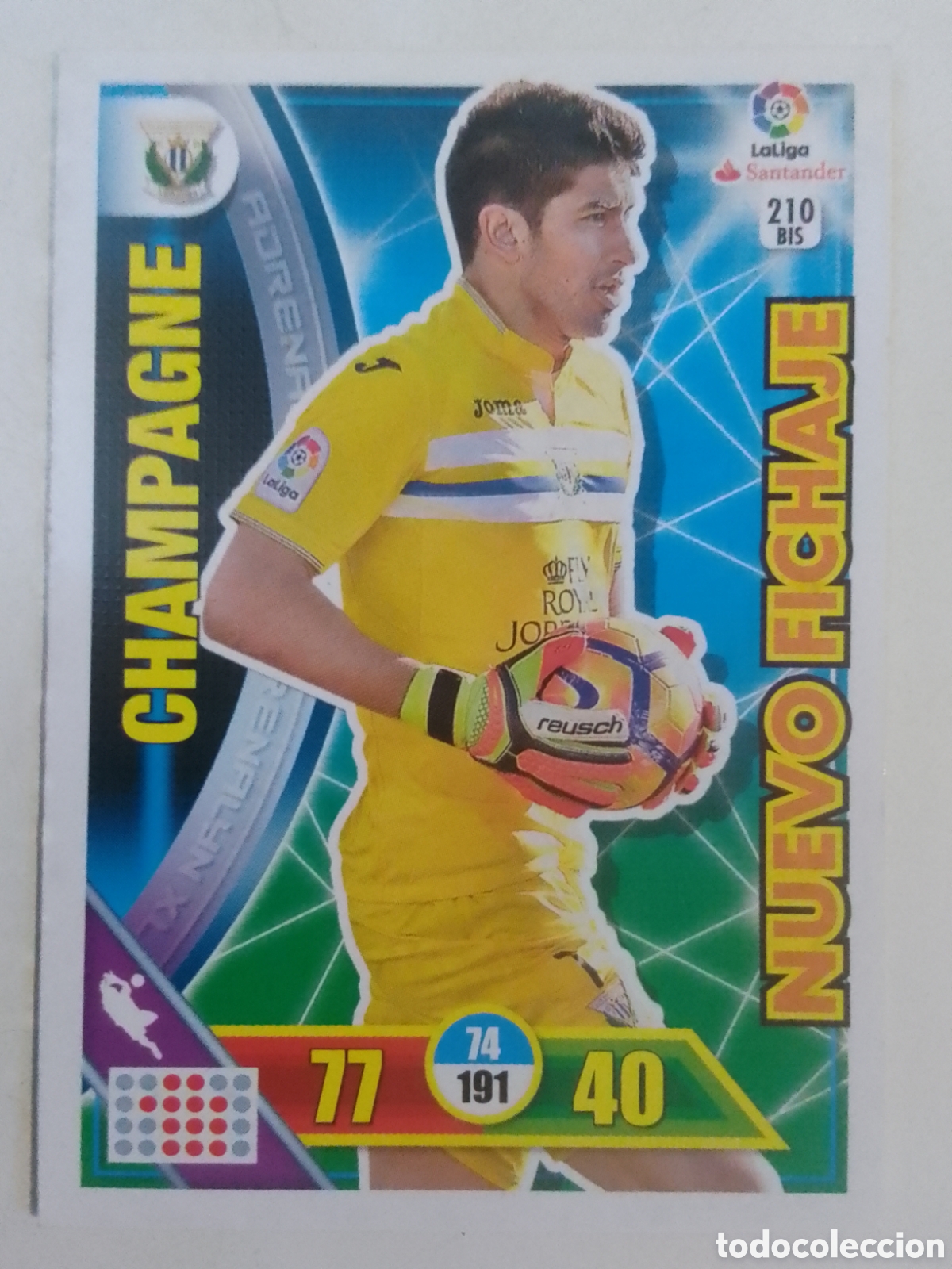 Cromos de f&uacute;tbol: Adrenalyn XL 2016-17 n&deg; 210 BIS Champagne &bull; Legan&eacute;s. NUEVO FICHAJE.