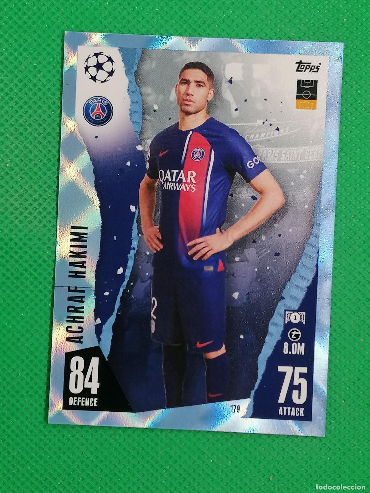 Football Stickers: 179 ACHRAF HAKIMI PARIS PSG CRYSTAL ⚽ TOPPS MATCH ATTAX 2023 2024 23 24 ⚽