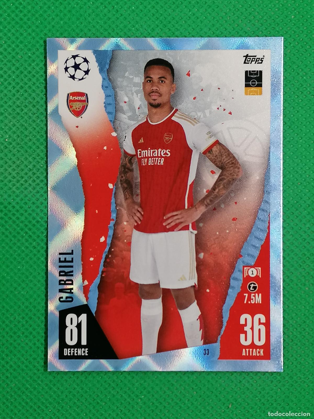 Cromos de Futebol: 33 GABRIEL ARSENAL CRYSTAL ⚽ TOPPS MATCH ATTAX 2023 2024 23 24 ⚽