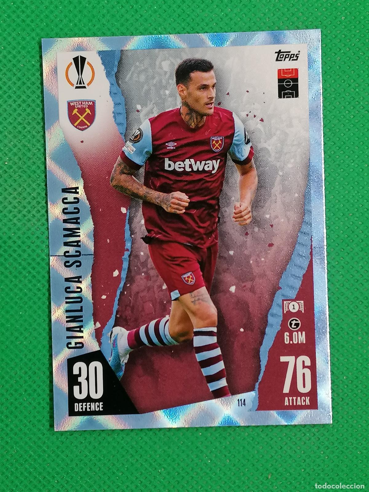 Cromos de Futebol: 114 GIANLUCA SCAMACCA WEST HAM UNITED CRYSTAL ⚽ TOPPS MATCH ATTAX 2023 2024 23 24 ⚽