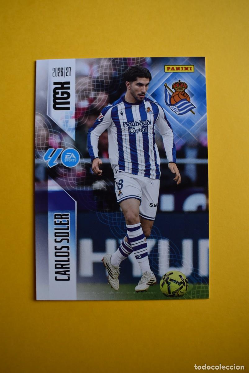 Figurine di Calcio: Cromo La Liga. Megacracks. 2026 2027. 26 27. Carlos Soler. Real Sociedad. N. &ordm; 319. Panini