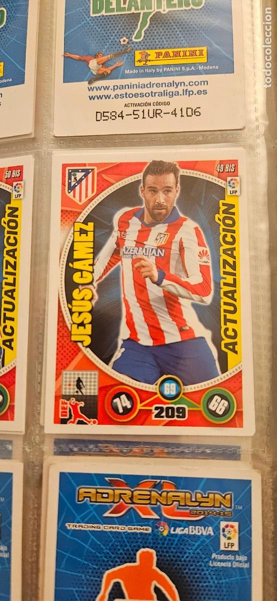 Cartes &agrave; collectionner de Football: Jes&uacute;s G&aacute;mez, Atl&eacute;tico de Madrid, n&uacute;mero 049BIS, adrenalyn 2014 2015 14 15 actualizacion