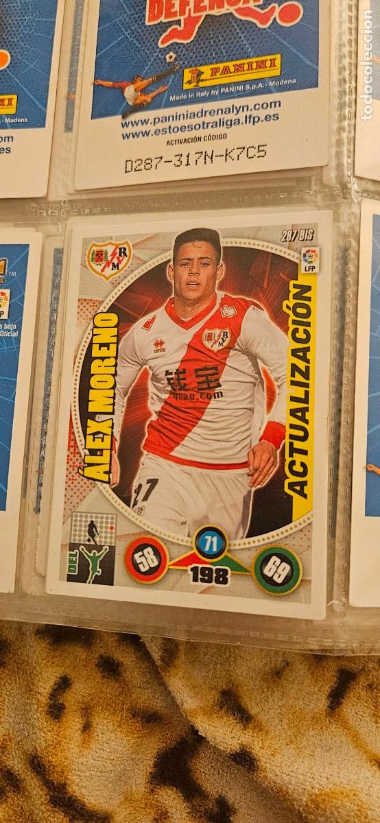 Cartes &agrave; collectionner de Football: &Aacute;lex Moreno, Rayo Vallecano, n&uacute;mero 287BIS, adrenalyn 2014 2015 14 15 actualizacion