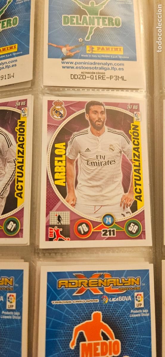 Cartes &agrave; collectionner de Football: Arbeloa, Real Madrid, n&uacute;mero 247BIS, adrenalyn 2014 2015 14 15 actualizacion