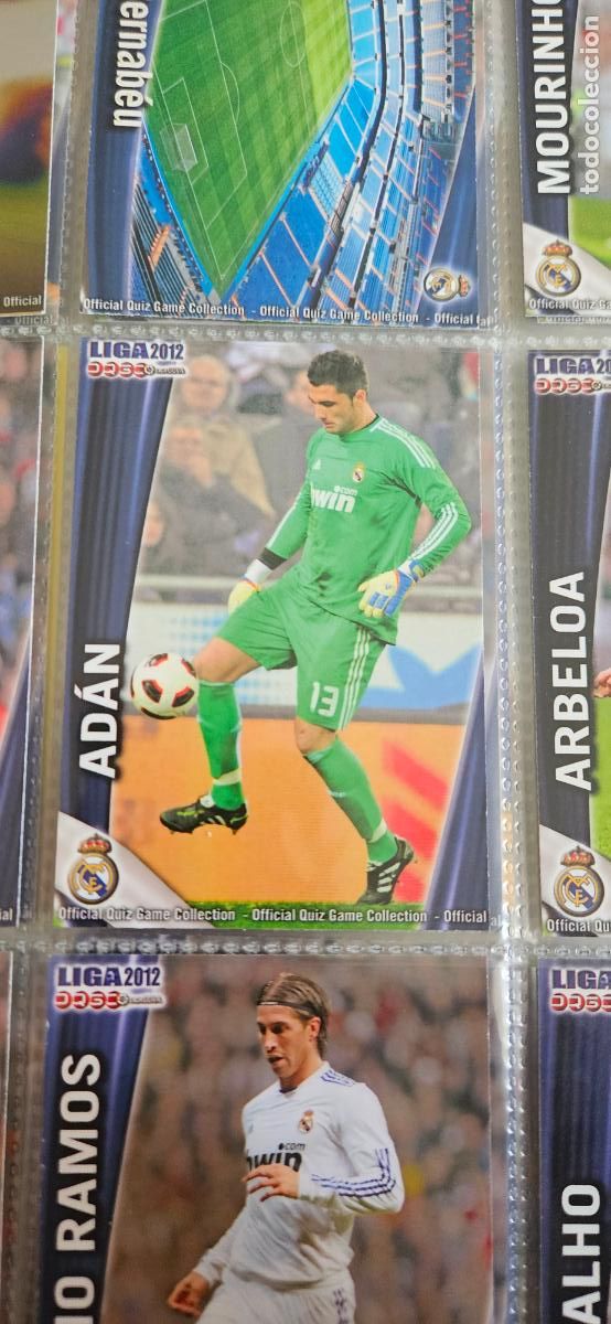 Cartes &agrave; collectionner de Football: Antonio Ad&aacute;n, Real Madrid, n&uacute;mero 032, mundicromo 2011 2012 quiz game sport