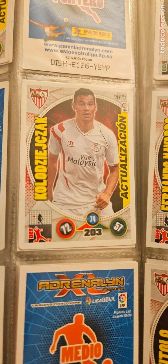 Cartes &agrave; collectionner de Football: Kolodziejczak, Sevilla F.C., n&uacute;mero 310BIS, adrenalyn 2014 2015 14 15 actualizacion