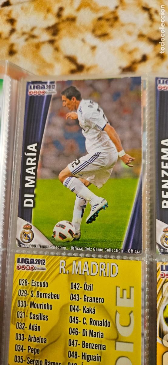 Cartes &agrave; collectionner de Football: &Aacute;ngel Di Mar&iacute;a, Real Madrid, n&uacute;mero 046, mundicromo 2011 2012 quiz game sport