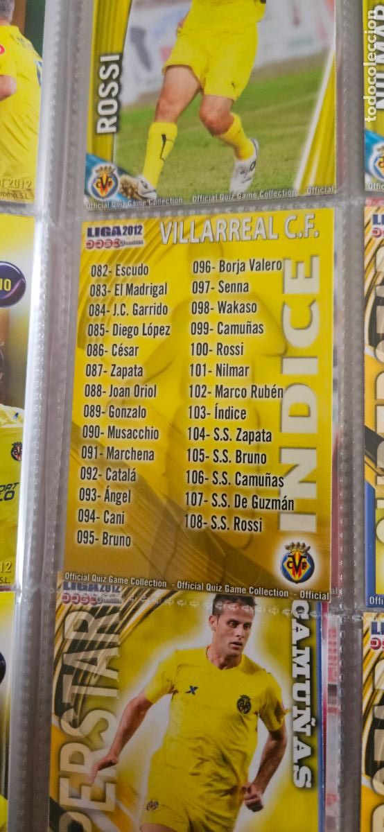 Fu&szlig;ball-Sticker: &Iacute;ndice, Villarreal C.F., n&uacute;mero 103, mundicromo 2011 2012 quiz game sport
