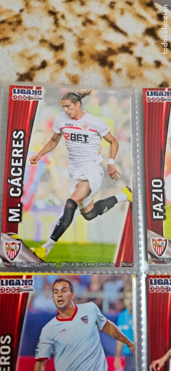 Cromos de Futebol: caceres , Sevilla F.C., n&uacute;mero 119, mundicromo 2011 2012 quiz game sport