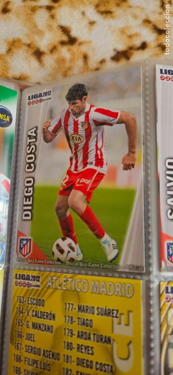 Cromos de Futebol: 181: Diego Costa - Atl&eacute;tico de Madrid - quiz game 2011 2012 sport mundicromo trading card