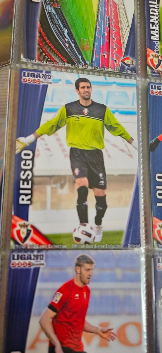 Cromos de f&uacute;tbol: 221: riesgo - CA Osasuna - quiz game 2011 2012 sport mundicromo trading card