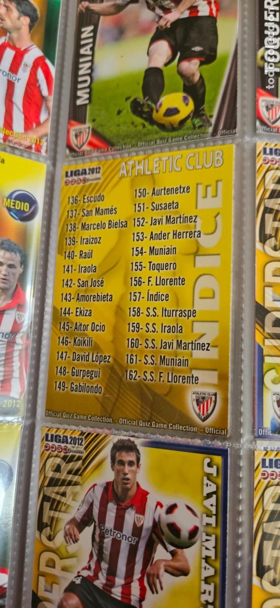 Cromos de f&uacute;tbol: &Iacute;ndice, Athletic Club, n&uacute;mero 157, mundicromo 2011 2012 quiz game sport