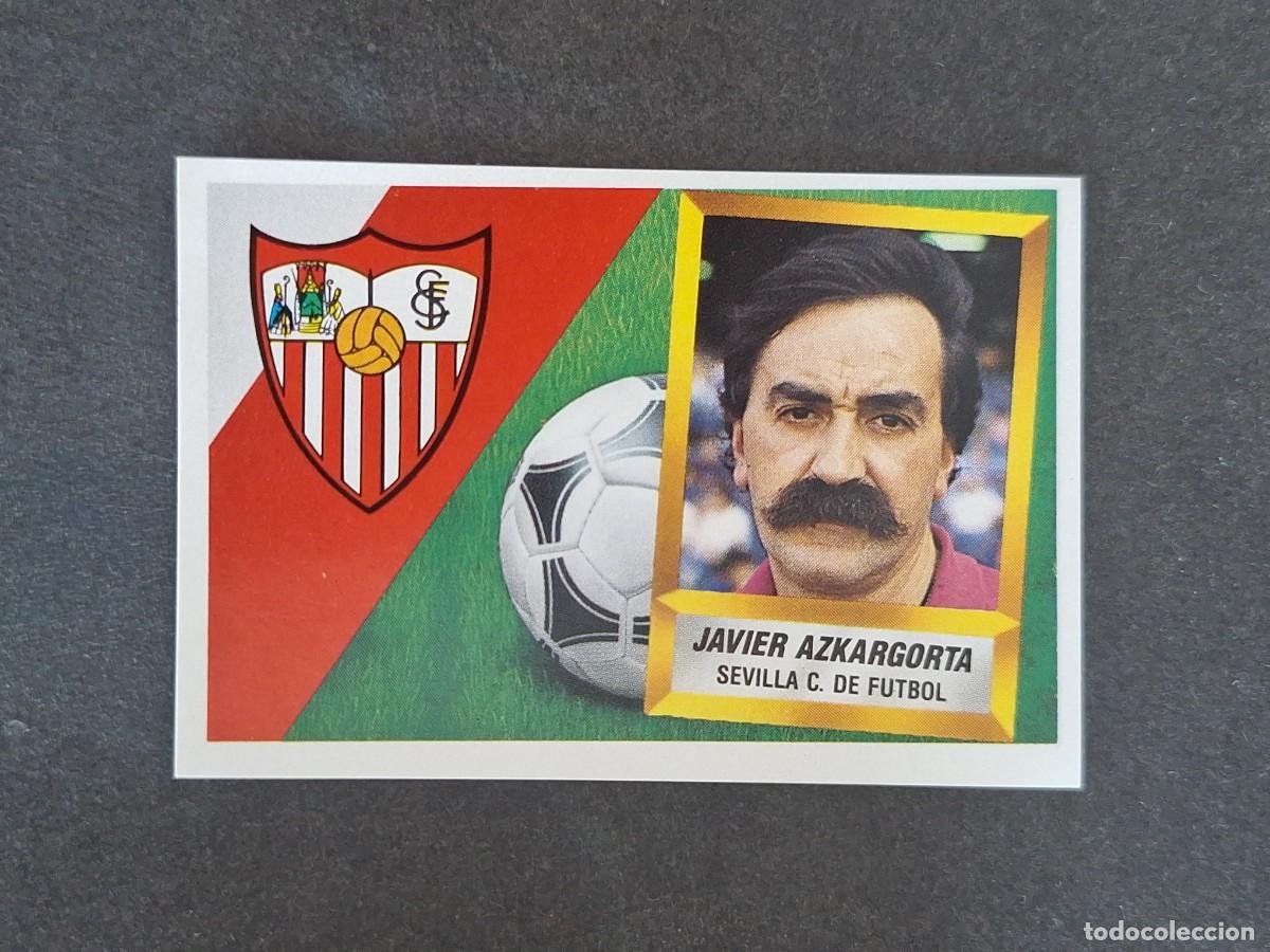 Figurine di Calcio: L5 JAVIER AZKARGORTA ENTRENADOR SEVILLA C. F. LIGA ESTE 1988 1989 88 89 NUNCA PEGADO SIN PEGAR