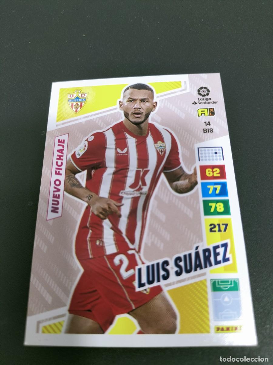 Fu&szlig;ball-Sticker: 1 CROMO FICHA PANINI ADRENALYN 2022-2023 22-23 U.D ALMERIA 14 bis LUIS SU&Aacute;REZ ( NUEVO FICHAJE
