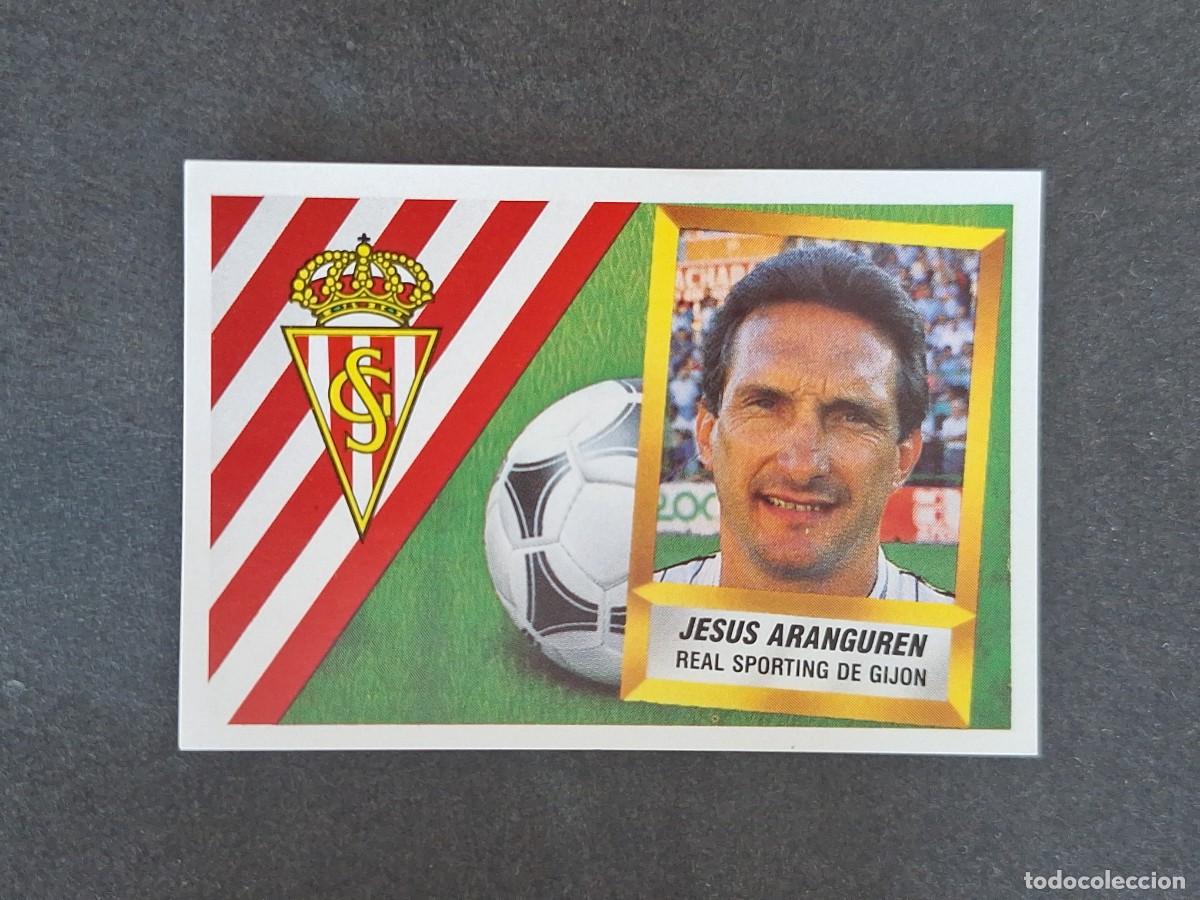 Fu&szlig;ball-Sticker: L5 JESUS ARANGUREN ENTRENADOR SPORTING DE GIJON LIGA ESTE 1988 1989 88 89 NUNCA PEGADO SIN PEGAR