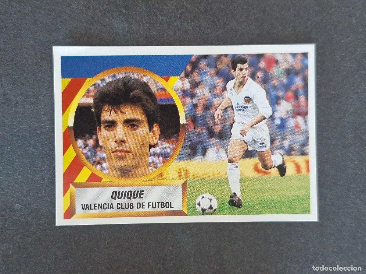 Fu&szlig;ball-Sticker: L5 QUIQUE VALENCIA C. F. LIGA ESTE 1988 1989 88 89 NUNCA PEGADO SIN PEGAR