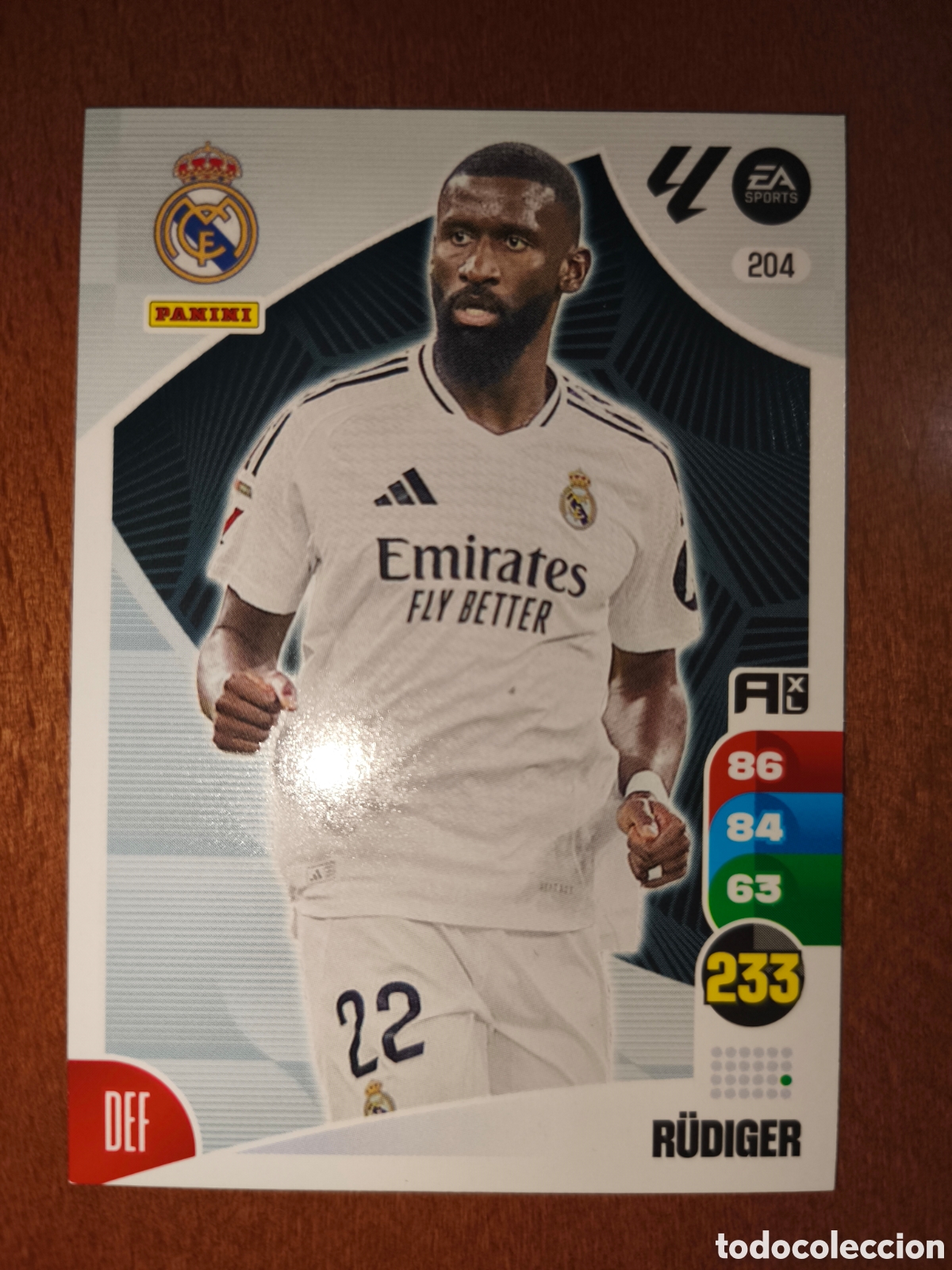 Football Stickers: Rudiger n&deg;204 Adrenalyn XL 24/25 Real Madrid
