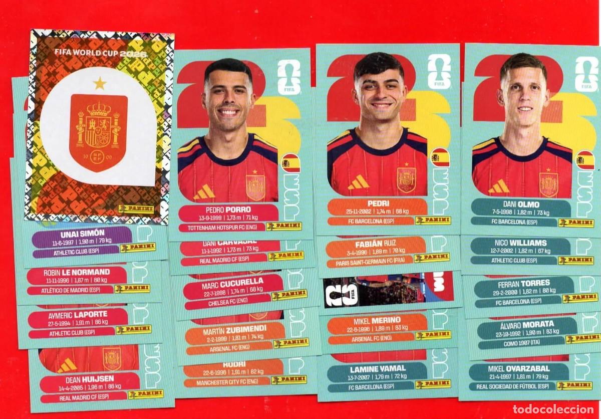 Cromos de Futebol: Lote de 20 del ESP1 al ESP20 - Espa&ntilde;a Completa - World Cup 2026 Sticker Mundial