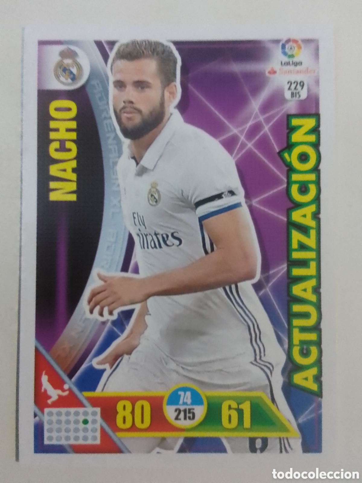 Figurine di Calcio: Adrenalyn XL 2016-17 n&deg; 229 BIS Nacho &bull; Real Madrid. ACTUALIZACI&Oacute;N.