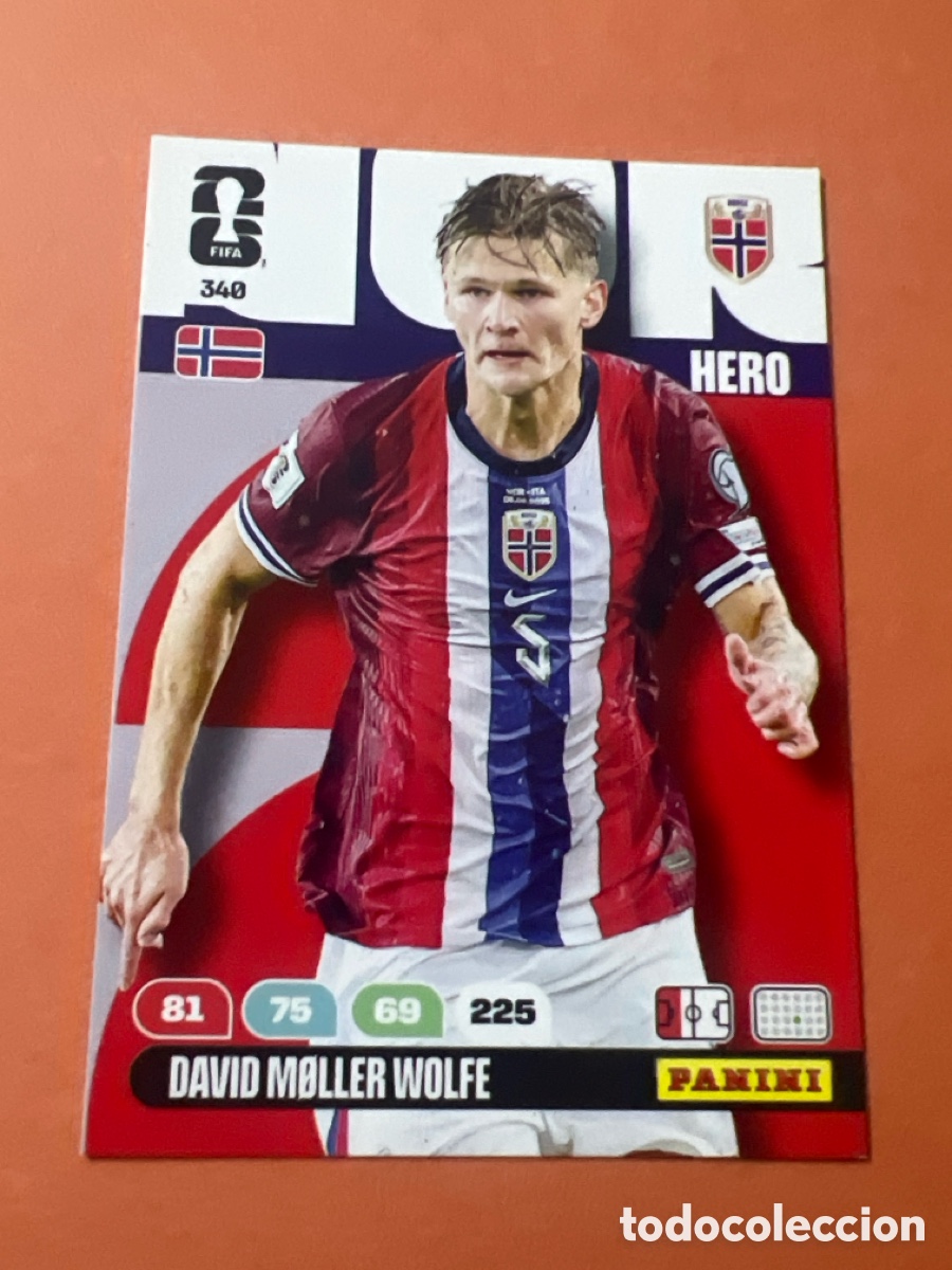 Figurine di Calcio: C342. 340 DAVID M&Oslash;LLER WOLFE NORUEGA HERO ADRENALYN XL FIFA WORLD CUP MUNDIAL 2026 PANINI