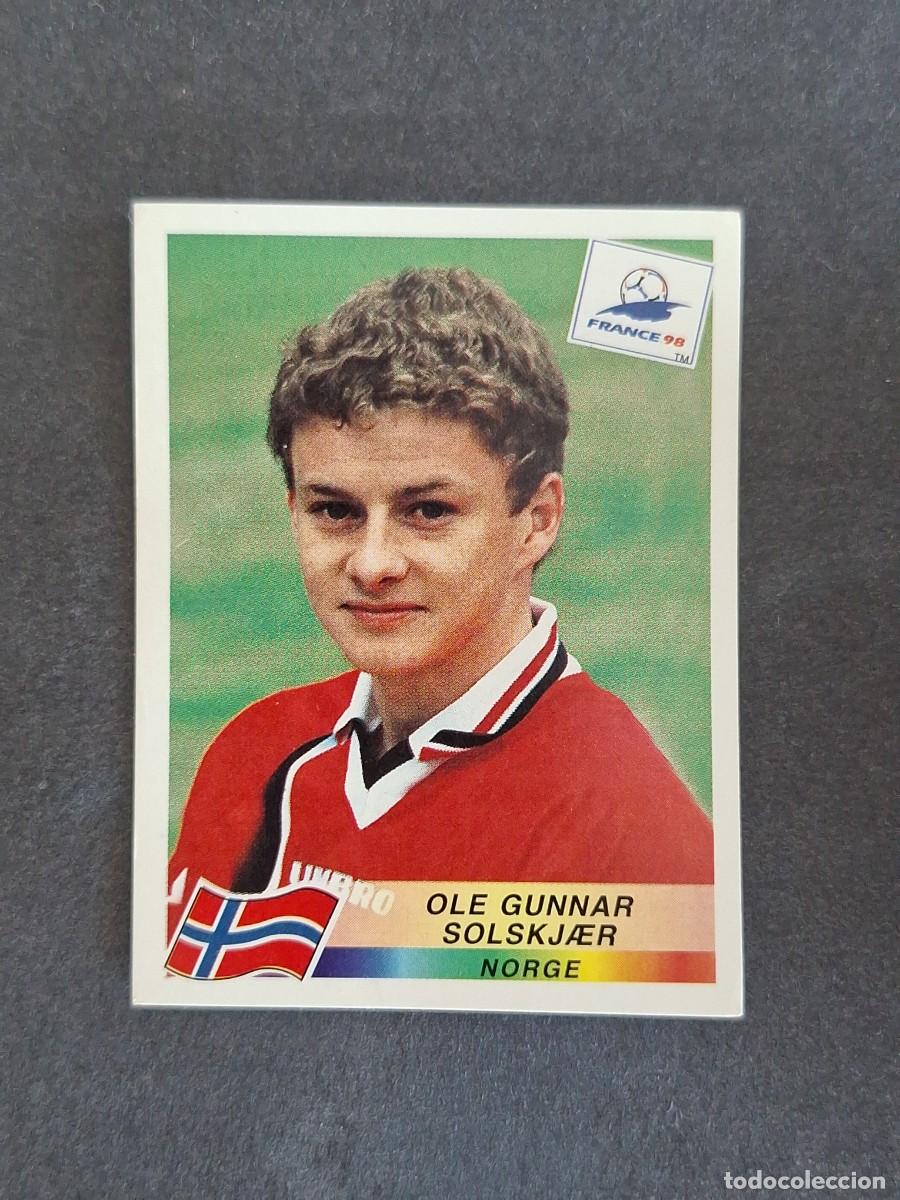 Cromos de f&uacute;tbol: L1 OLE GUNNAR SOLSKJAER SELECCION NORUEGA 83 MUNDIAL FRANCIA 98 1998 PANINI NUNCA PEGADO SIN PEGAR