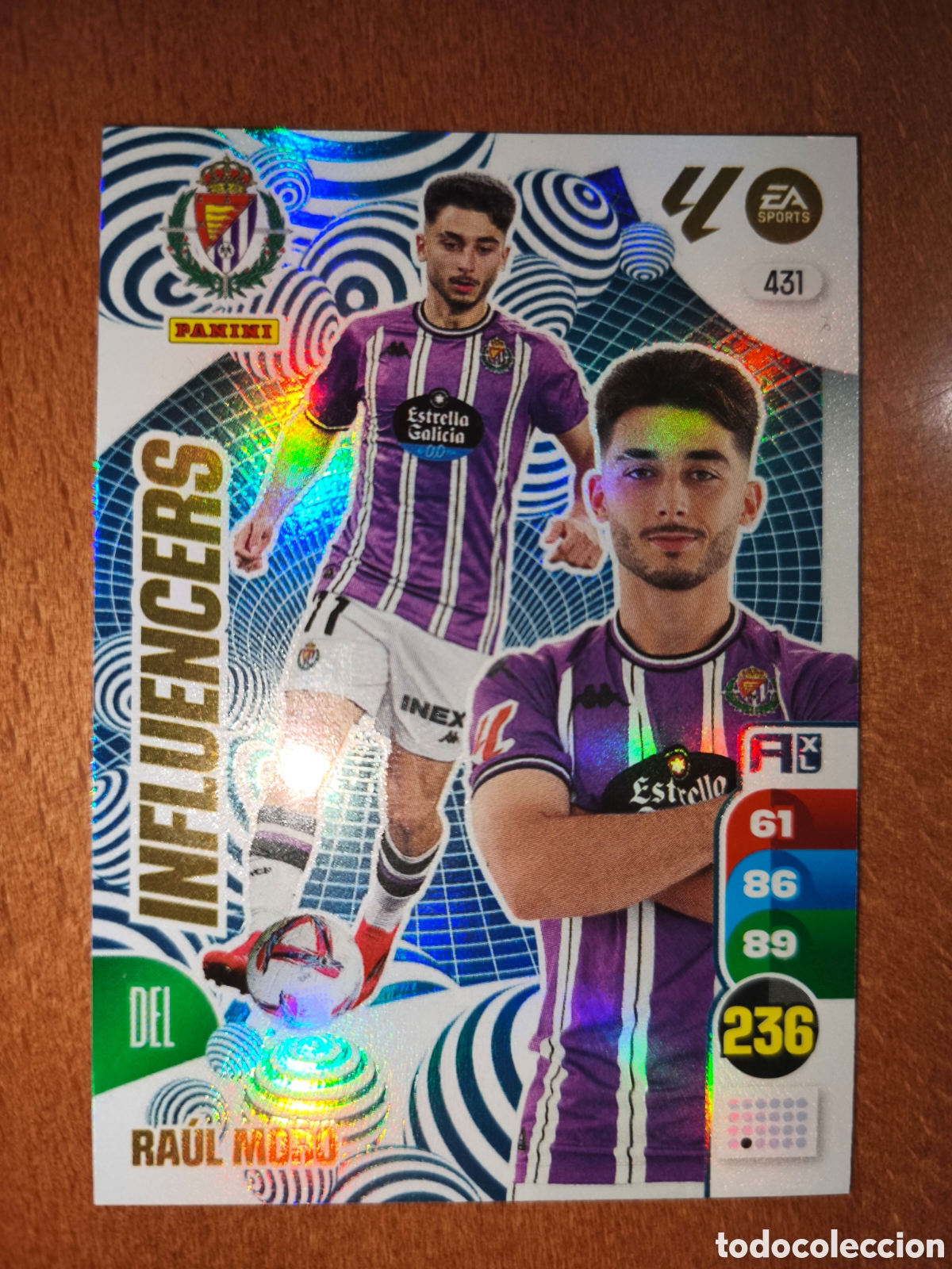Fu&szlig;ball-Sticker: Ra&uacute;l Moro n&deg;431 INFLUENCERS Adrenalyn XL 24/25 Real Valladolid