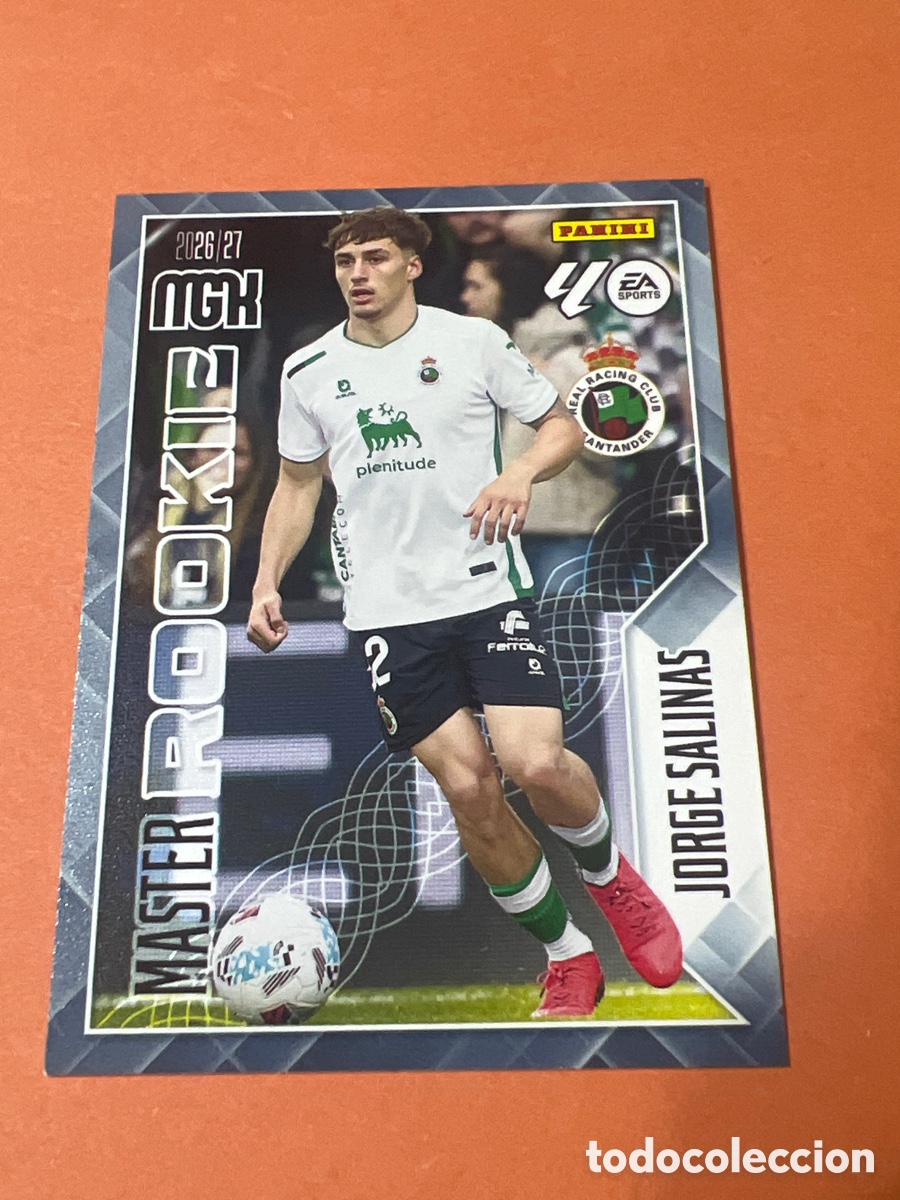 Figurine di Calcio: C375. MGK 2026/27 MEGACRACKS PANINI. #414 JORGE SALINAS &rdquo;MASTER ROOKIE&rdquo;. RACING DE SANTANDER.