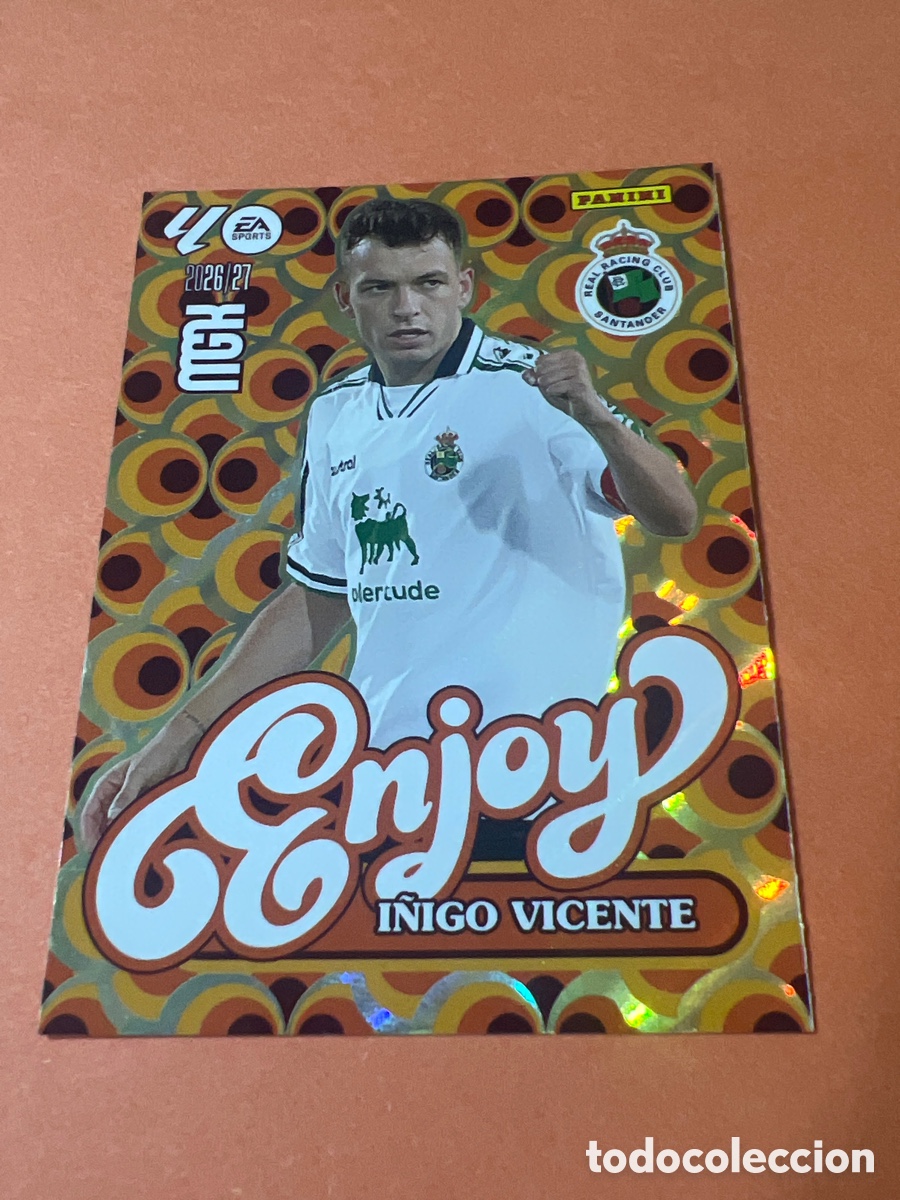 Cromos de f&uacute;tbol: C381. MGK 2026/27 MEGACRACKS PANINI. #383 I&Ntilde;IGO VICENTE &rdquo;ENJOY&rdquo;. RACING DE SANTANDER.