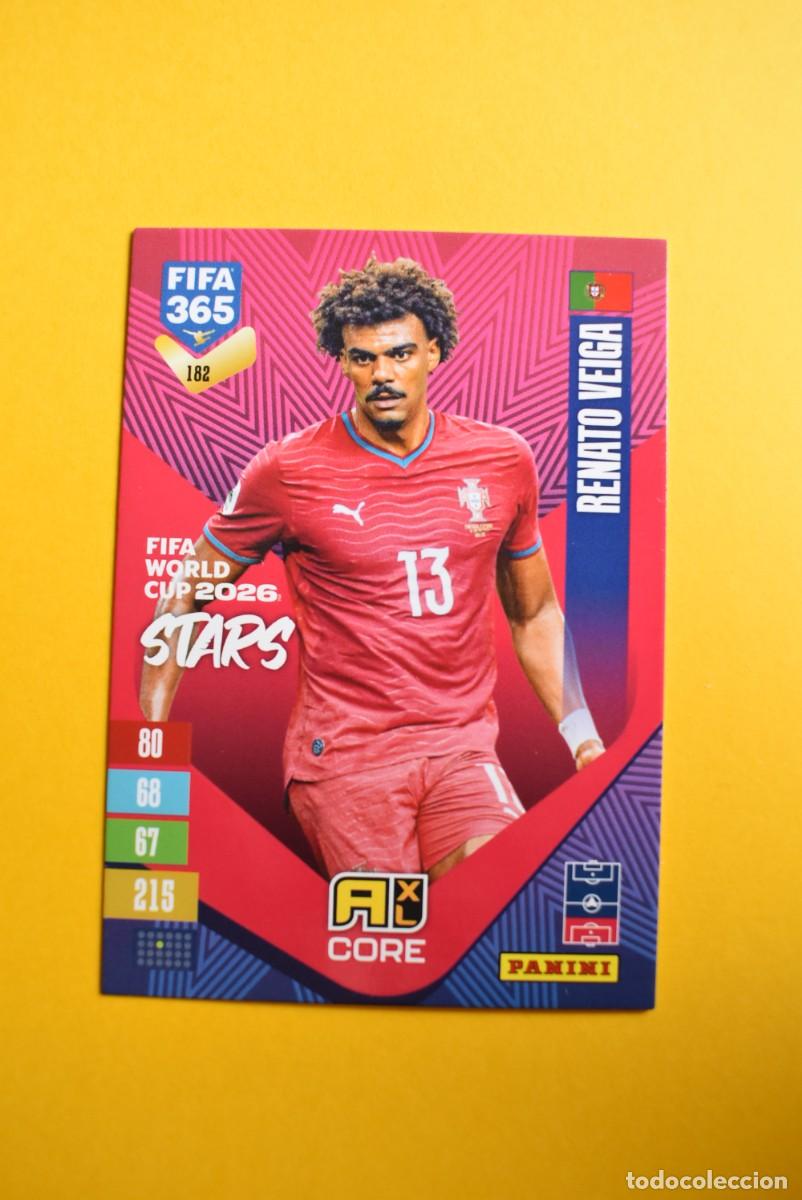 Cromos de f&uacute;tbol: Cromo Adrenalyn XL. FIFA 365. 2027. Renato Veiga. N. &ordm; 182. C&oacute;digo sin activar. Panini