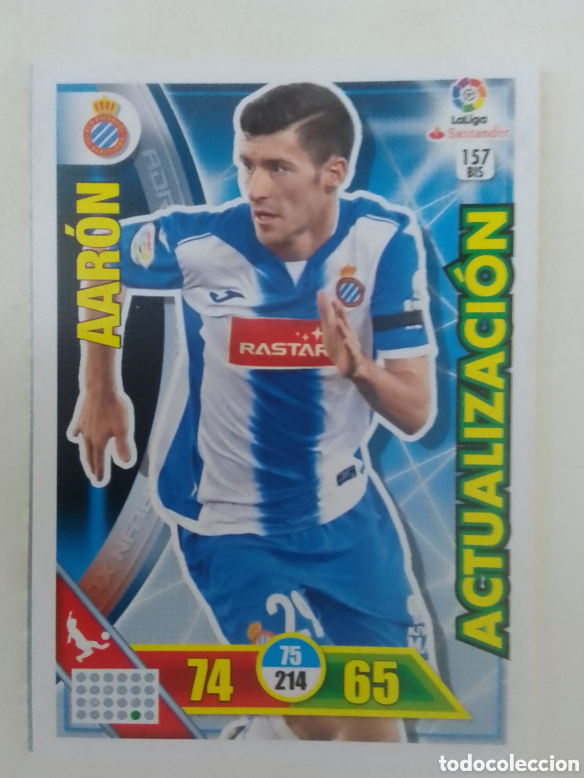 Fu&szlig;ball-Sticker: Adrenalyn XL 2016-17 n&deg; 157 BIS Aar&oacute;n &bull; Espanyol. ACTUALIZACI&Oacute;N.