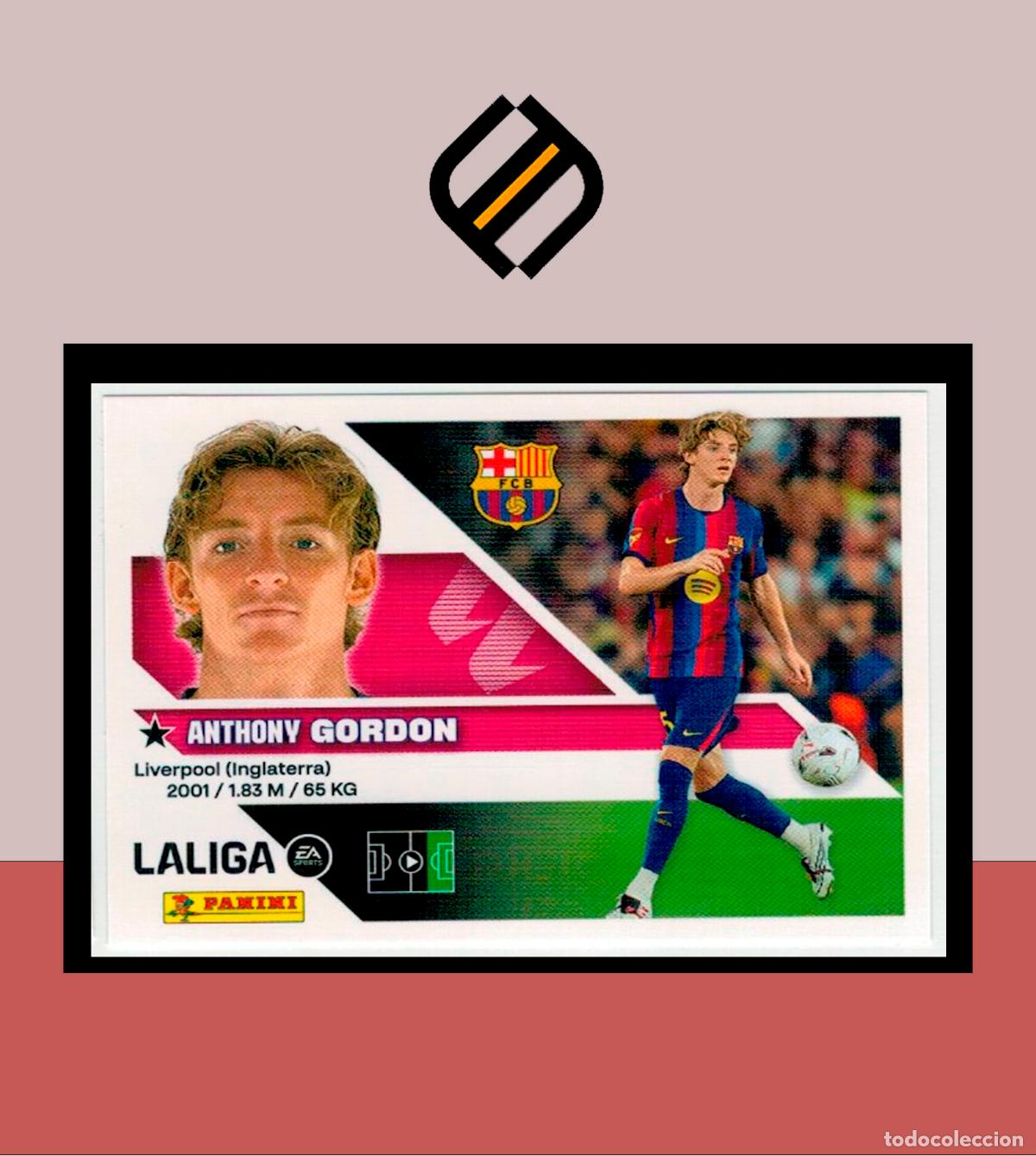 Cromos de f&uacute;tbol: LIGA ESTE 2026 2027 26 27 PANINI FICHAJE 24 GORDON BARCELONA BAR&Ccedil;A 3 EDICI&Oacute;N STICKER COLECCI&Oacute;N