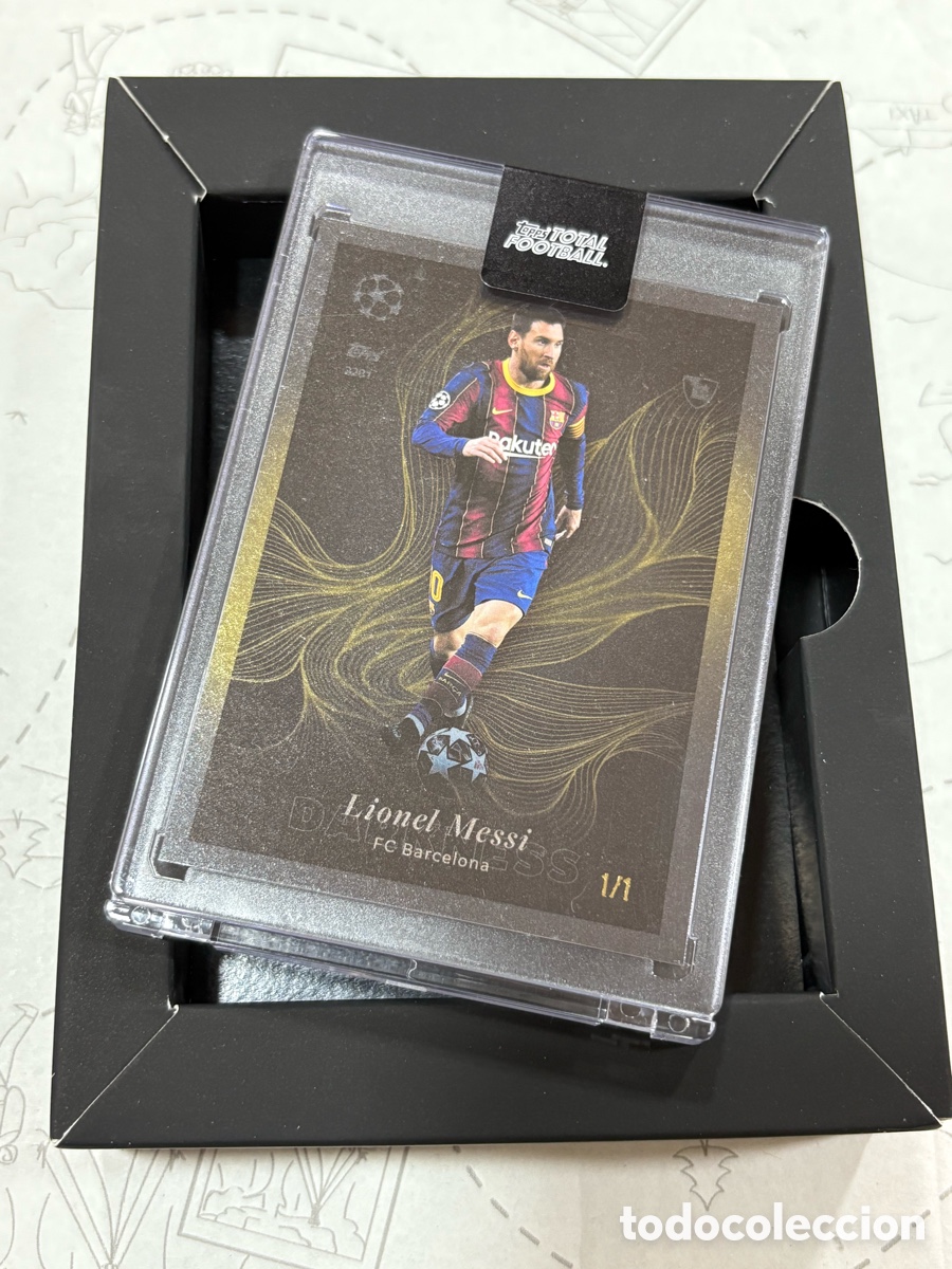 Football Stickers: Lionel Messi 1/1 One Of One Barcelona Topps FCB Total Football Darkness UCL