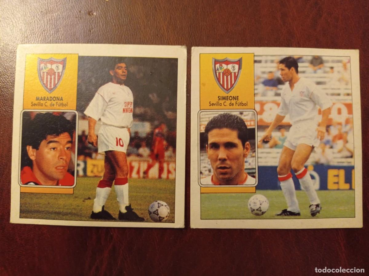 Football Stickers: Maradona y Simeone - Sevilla - Este Liga 92-93
