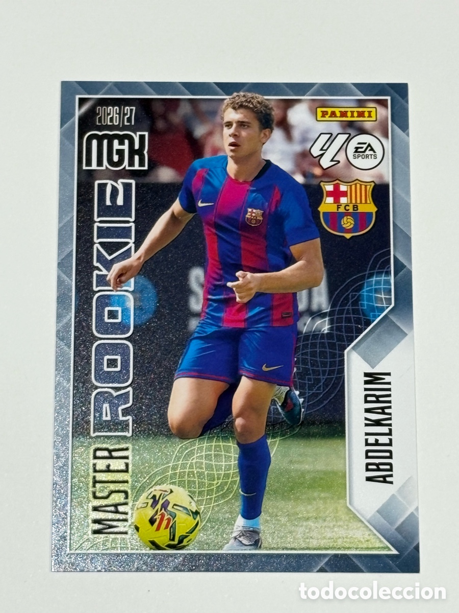 Football Stickers: Hamza Abdelkarim Panini Megacracks 2026-27 Master Rookie RC #406 Barcelona 26 27
