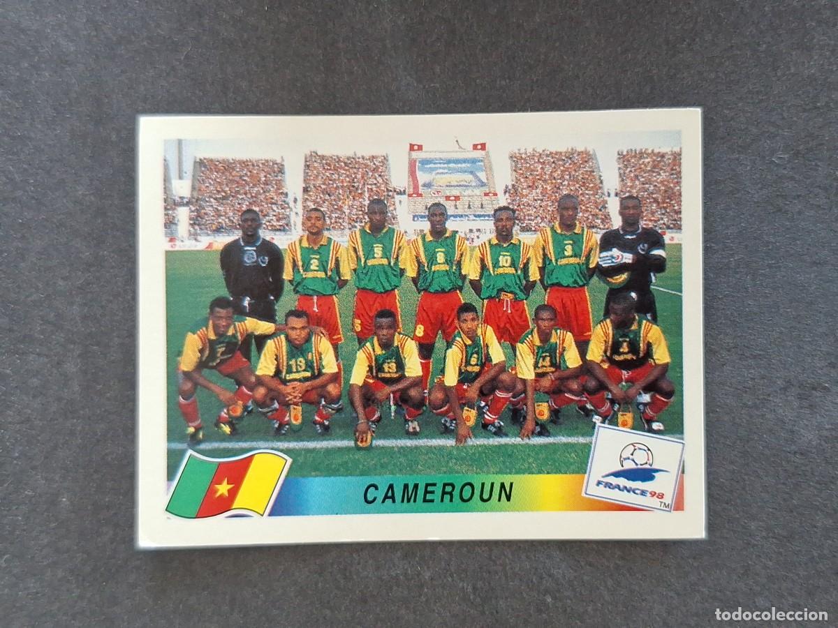 Cromos de f&uacute;tbol: L1 ALINEACION EQUIPO SELECCION CAMERUN 120 MUNDIAL FRANCIA 98 1998 PANINI NUNCA PEGADO SIN PEGAR